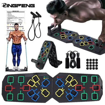Multifunctional Folding Push up Board Set Bracket Abdominal Muscle Training Equipment Portable Push up Board Exercise Training