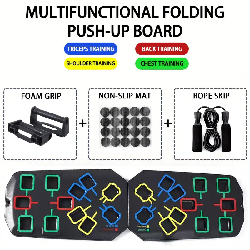Multifunctional Folding Push up Board Set Bracket Abdominal Muscle Training Equipment Portable Push up Board Exercise Training